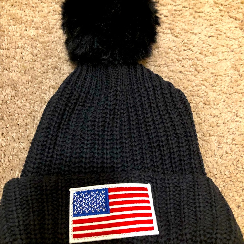 Love Your Melon American Flag Black beanie